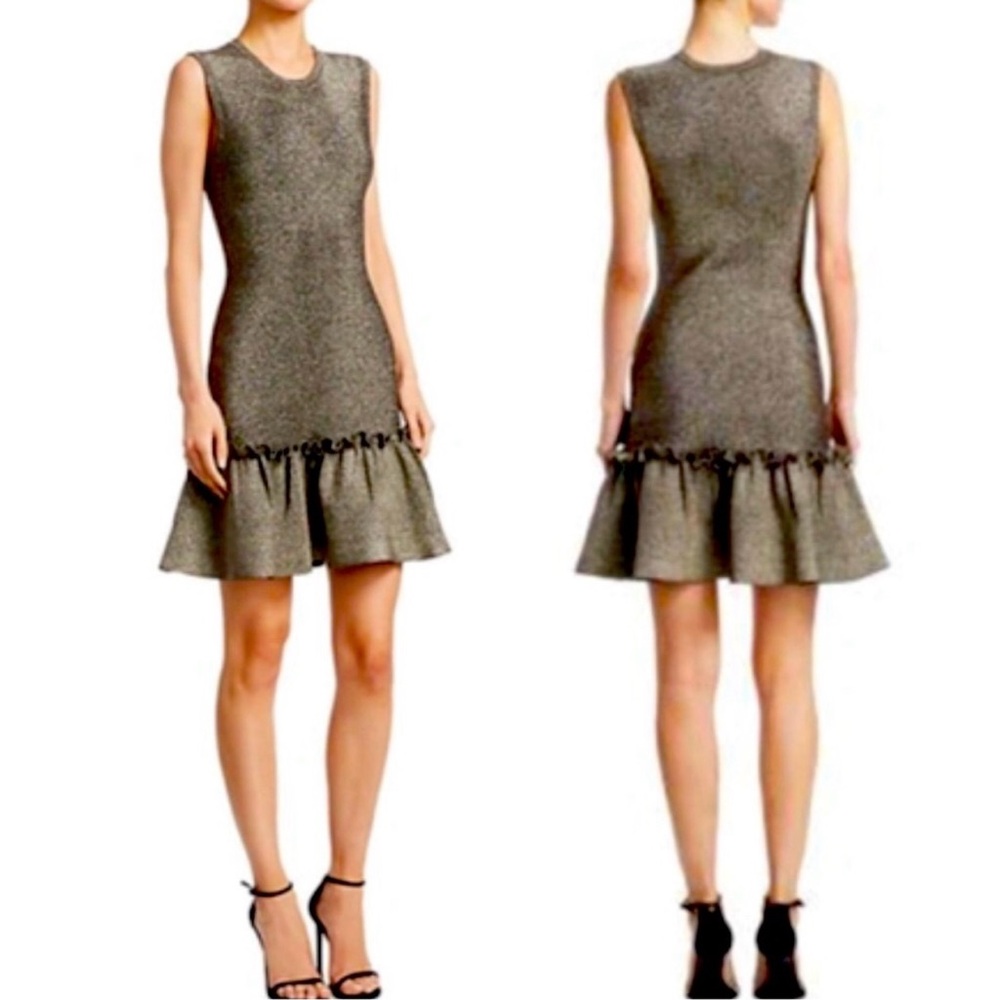 A.L.C $595 Retail Kilmer Crewneck Sleeveless Metallic Knit Dress, Size Large - Picture 1 of 13